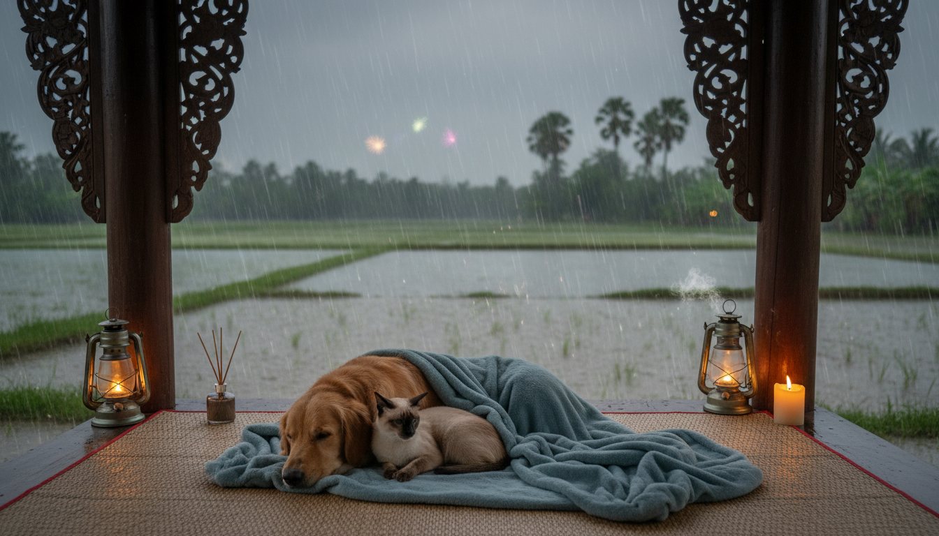 Calming Pet Anxiety During Thai Storms and Fireworks